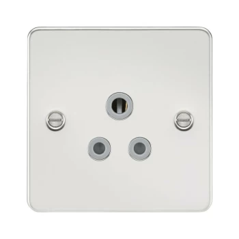 Flat plate 5A unswitched socket - polished chrome with grey insert - Knightsbridge