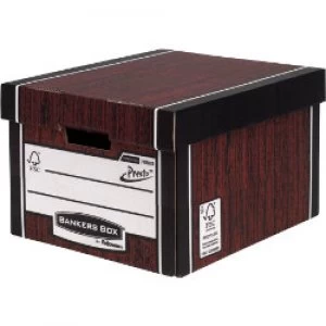 Fellowes Bankers Box Presto Classic Storage Box A4 Wood Grain Pack of 10