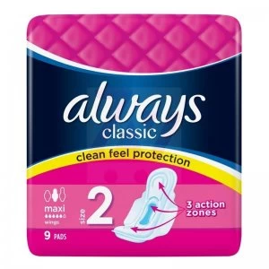 Always Classic Maxi Wings - 9 Pads