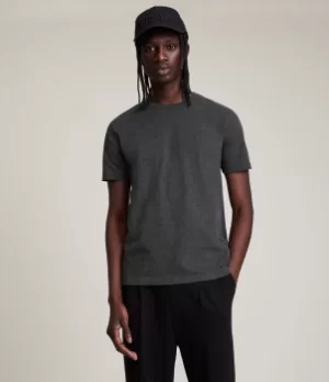 AllSaints Mens Cotton Regular Fit Brace Tonic Short Sleeve Crew T-Shirt, Grey, Size: L