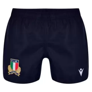 Macron Italy Rugby Training Shorts 2023 2024 Adults - Blue