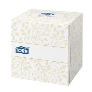 Original Tork Facial Tissues Cube 2 Ply 100 Sheets White Pack of 30