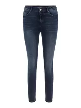 PIECES Mid Rise Skinny Fit Jeans Women Blue