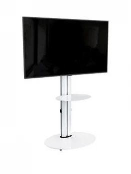 Avf Eno Oval 600 Pedestal TV Stand - Silver/White - Fits Up To 55" Tv