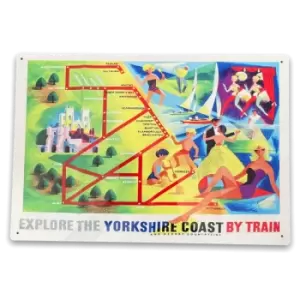 British Railways Retro Advertising Explore The Yorkshire Coast Vintage Metal Sign