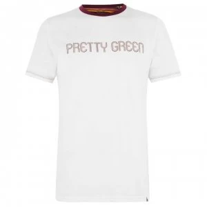 Pretty Green Courtney T-Shirt - White/Red