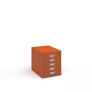 Bisley multi drawers with 5 drawers - orange