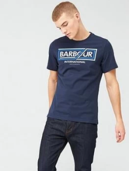 Barbour International Compressor Logo T-Shirt - Navy, Size L, Men