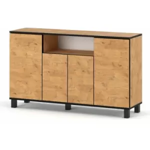 Best4D Cabinet Storage Dresser 140x80x35cm with Oak Lancelot Front - Body Colour Oak Lancelot