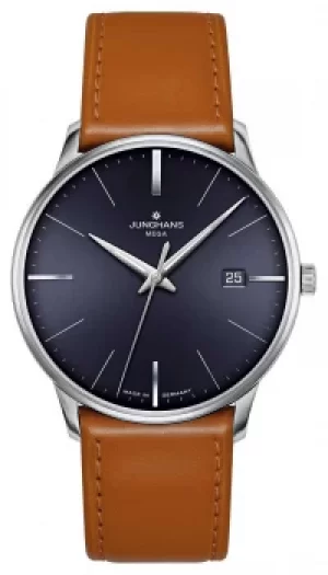 Junghans Meister MEGA MF Brown Blue Dial Leather Strap 058/ Watch