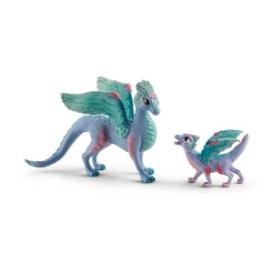 Schleich Bayala Blossom Dragon Mother and Baby Figures