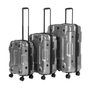 Dellonda 3 Piece Lightweight ABS Luggage Set - 20", 24", 28" - Silver