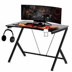 Genevieve Gaming Desk with Steel Frame, black