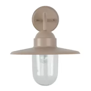 Taupe and Clear Glass Fisherman Style Outdoor Wall Light