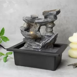 Cascading Rocks Illuminated Water Fountain by Well Being