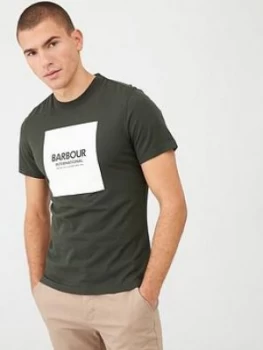 Barbour International Block Logo T-Shirt - Green, Size XL, Men