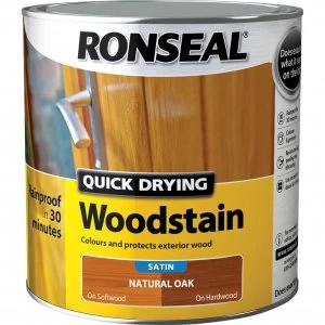 Ronseal Quick Dry Satin Woodstain Natural Oak 2.5l