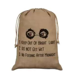 Grindstore Keep Out Of Bright Light Hessian Santa Sack (One Size) (Brown/Black)