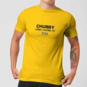Plain Lazy Chubby and Loving It Mens T-Shirt - Yellow - XXL