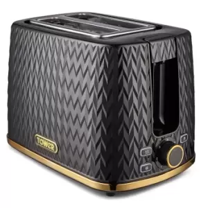 Tower Empire Collection T20054BLK 2 Slice Toaster