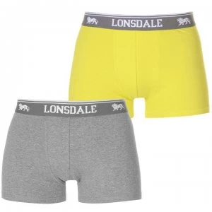 Lonsdale 2 Pack Trunks Mens - Lime/Charcoal