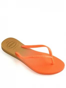 Havaianas Slim Gradient Flip Flop - Multi, Orange, Size 5, Women