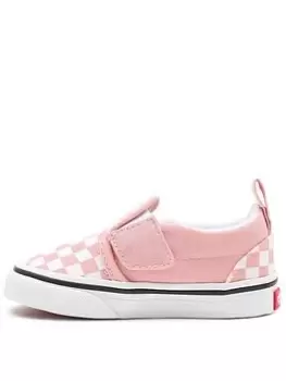 Vans Classic Slip-on Checkerboard Core Classics Toddler Trainers - Pink/White, Size 6 Younger