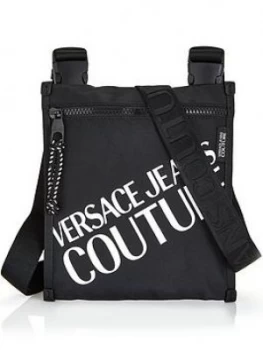 Versace Jeans Couture Mens Logo Cross-Body Bag - Black