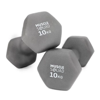 MuscleSquad Neoprene Dumbbells - 2 x 10kg