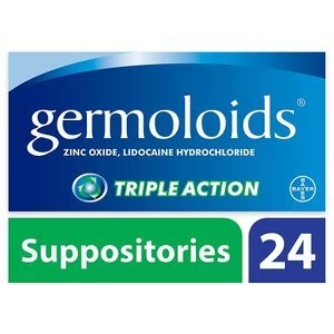 Germoloids Haemorrhoids & Piles Suppositories 24 Tablets