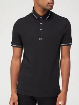 Armani Exchange Centre Logo Polo Shirt Black Size XS Men