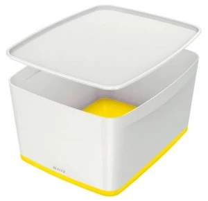Leitz MyBox Large with Lid WOW White Yellow