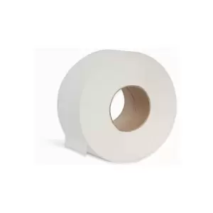Mini jumbo toilet roll (12) - White - White - Beeswift