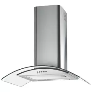 Culina CG60SSLEI 60cm Curved Glass Chimney Hood in Stainless Steel 3 Speed Fa