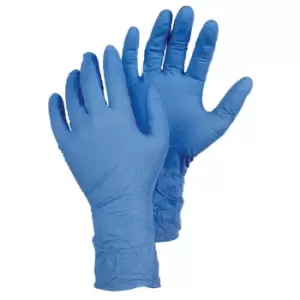 Tegera, Disposable Gloves, Blue, Nitrile, Powder Free, Textured Fingertips, Size 10, Pack of 100