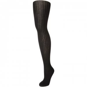 Elle Bamboo 140 denier ribbed opaque tights - Black