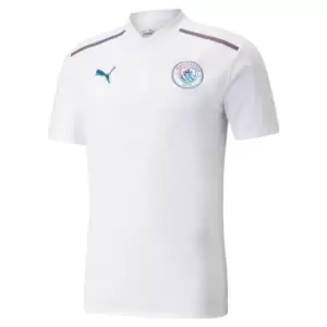 2021-2022 Man City Casuals Polo Shirt (White)