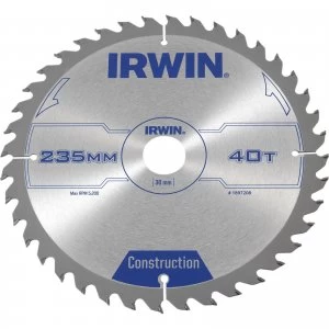 Irwin ATB Construction Circular Saw Blade 235mm 40T 30mm