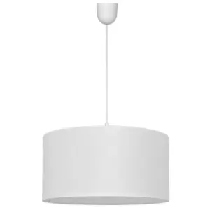 Alba Cylindrical Pendant Ceiling Light White 40cm