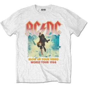 AC/DC - Blow Up Your Video Unisex Small T-Shirt - White