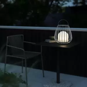 Jim To-Go Outdoor Patio Terrace Metal Battery Powered Dimmable LED Light in Grey (H) 30.3cm