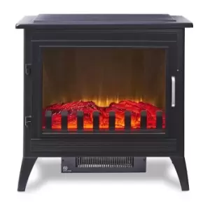 Warmlite WL46036 Chatham Electric Log Effect Stove Fire with Realistic LED Flame Effect - Contemporary, 2KW, Black