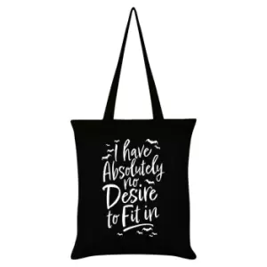 Grindstore I Have Absolutely No Desire To Fit In Tote Bag (One Size) (Black/White)