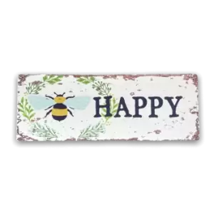 Geko Vintage Metal Sign - Bee Happy Wall Sign