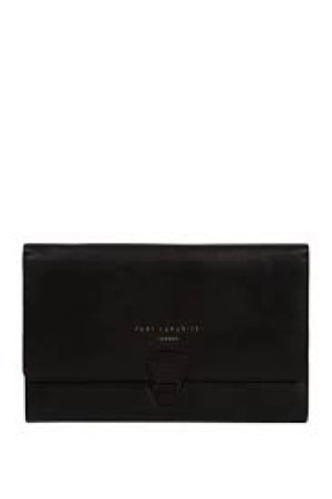 Pure Luxuries London Black 'Piccadilly' Leather Travel Wallet