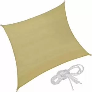 Sun shade sail square, beige - garden sun shade, garden sail shade, sun canopy - 540 x 540cm - beige