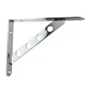 GTV Pair of Strong Fixed Shelf Brackets Supports with Fixings - Colour Chrome. S