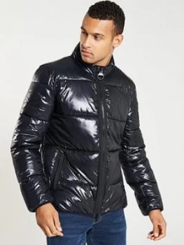 Barbour International Quilted Coat - Black, Size L, Men