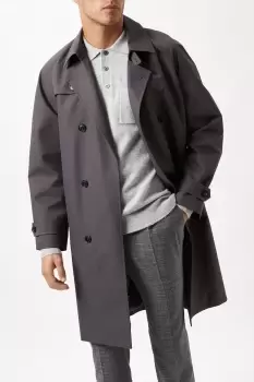 Mens Twill Double Breasted Trench Coat