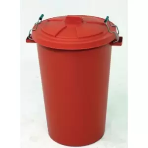 Slingsby Coloured Dustbin With Locking Clip Lid, Red